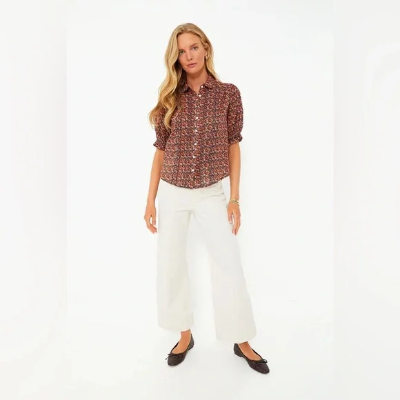 SCHUTZ Dark Chocolate Arissa Flats, Brown Woven Ballet Flats - Picture 3 of 7